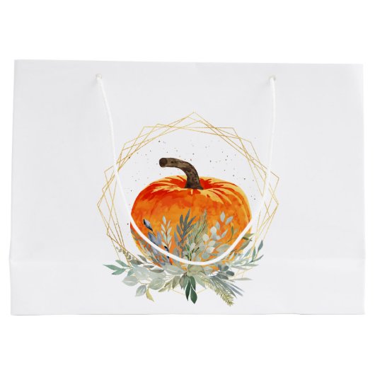 Rustige Herfst Pumpkin-Waterverf Groot Cadeauzakje (Achterkant)