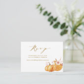 Rustige Herfst Pumpkin Wedding Website RSVP Gold Informatiekaartje (Staand voorkant)