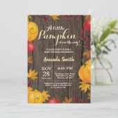 Rustige Herfst Pumpkin Yellow Baby shower-uitnodig Kaart (Staand voorkant)