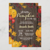 Rustige Herfst Pumpkin Yellow Baby shower-uitnodig Kaart (Voorkant / Achterkant)
