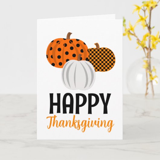 Rustige Herfst Pumpkins Happy Thanksgiving Kaart (Gele Bloem)