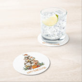 Rustige Herfst Pumpkins Happy Thanksgiving Ronde Kartonnen Onderzetter (Insitu)