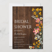 Rustige herfst retro bloemen vrijgezellenfeest kaart (Voorkant)