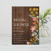 Rustige herfst retro bloemen vrijgezellenfeest kaart (Staand voorkant)