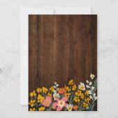 Rustige herfst retro bloemen vrijgezellenfeest kaart (Achterkant)