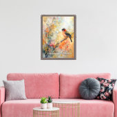 Rustige herfst Robin gestrekte canvas Print (Insitu (Woonkamer))