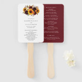 Rustige Herfst Rozen Sunflower Wedding Programme Handwaaier (Voorkant en achterkant)