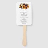 Rustige Herfst Rozen Sunflower Wedding Programme Handwaaier (Voorkant)