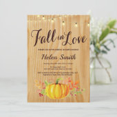 Rustige Herfst String Lights Bridal Shower Invitat Kaart (Staand voorkant)