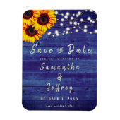 Rustige Herfst Sunflower Wedding Blue Save the Dat Magneet (Verticaal)
