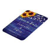 Rustige Herfst Sunflower Wedding Blue Save the Dat Magneet (Linkerzijde)