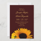Rustige Herfst Sunflower Wedding Kaart (Voorkant)