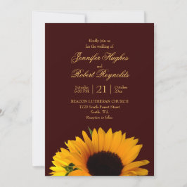 Rustige Herfst Sunflower Wedding Kaart