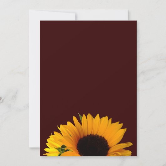 Rustige Herfst Sunflower Wedding Kaart (Achterkant)