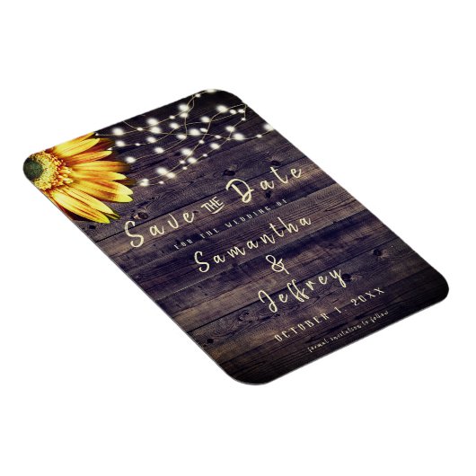 Rustige Herfst Sunflower Wedding Save the Date Magneet (Rechterzijde)