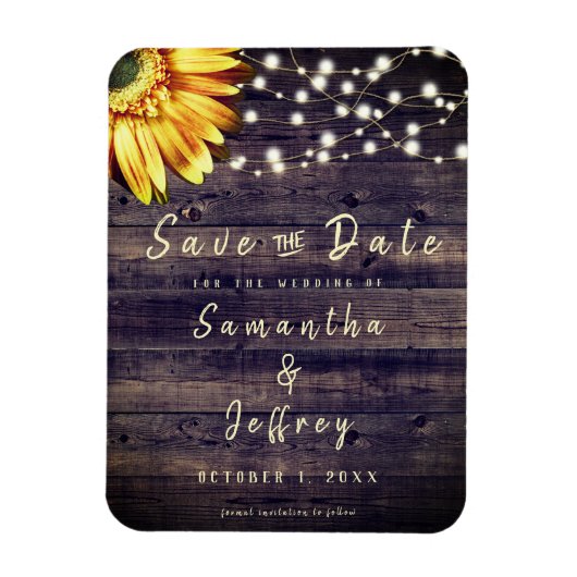 Rustige Herfst Sunflower Wedding Save the Date Magneet (Verticaal)