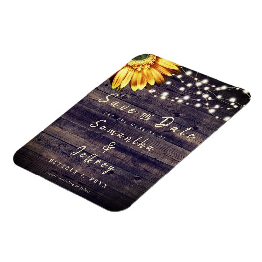 Rustige Herfst Sunflower Wedding Save the Date Magneet (Linkerzijde)