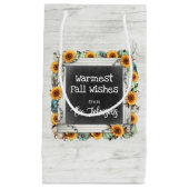 Rustige Herfst Thanksgiving Zonnebloempompoenen Klein Cadeauzakje (Voorkant)