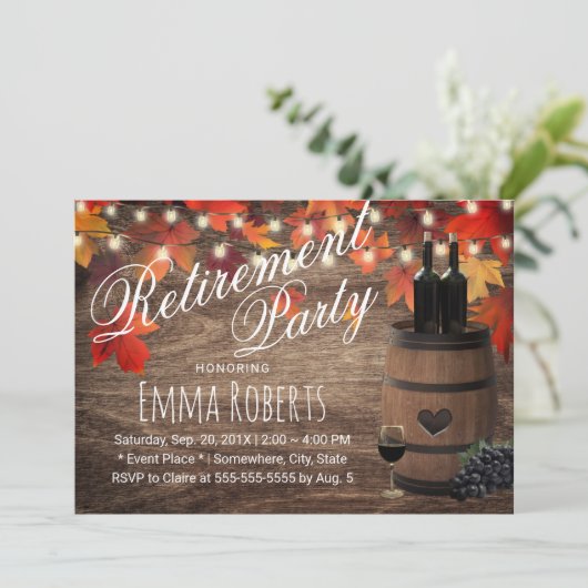 Rustige herfst van de wijnbarrel leidt tot uittred kaart (Staand voorkant)