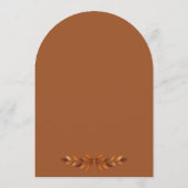 Rustige herfst verbrande sienna beige bloemige bru kaart (Achterkant)
