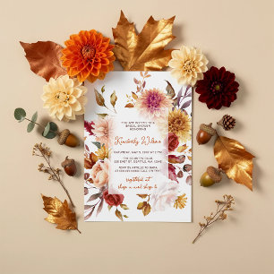 Rustige Herfst Verliefd Herfst Bloemrijke Bruidsdo Kaart