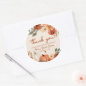 Rustige Herfst Verliefd Pompoen Herfst Bruids Brui Ronde Sticker (Envelop)