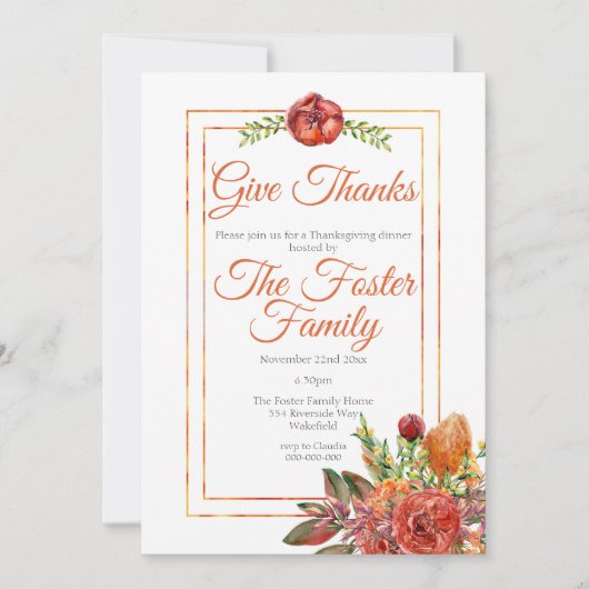 Rustige Herfst Vloeibare Thanksgiving Kaart (Voorkant)