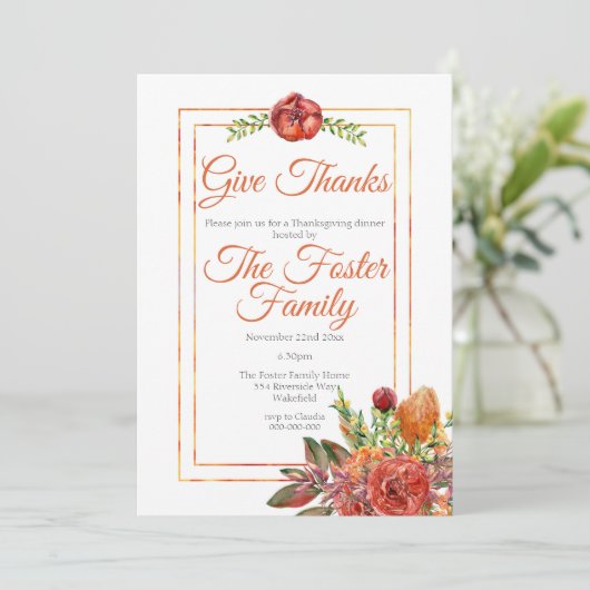 Rustige Herfst Vloeibare Thanksgiving Kaart (Staand voorkant)