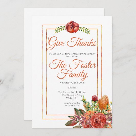 Rustige Herfst Vloeibare Thanksgiving Kaart (Voorkant / Achterkant)