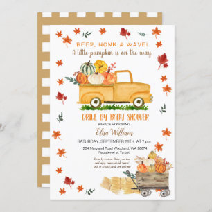 Rustige Herfst Vrachtwagen met pompoen per Baby sh Kaart