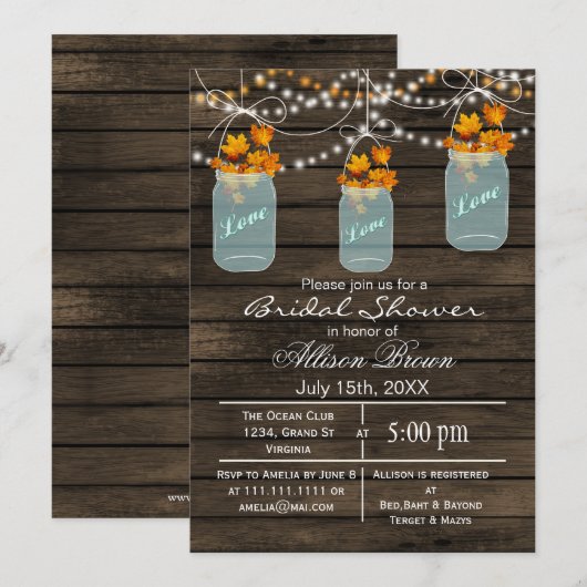 rustige herfst vrijgezellenfeest van barnwood mapl kaart (Voorkant / Achterkant)