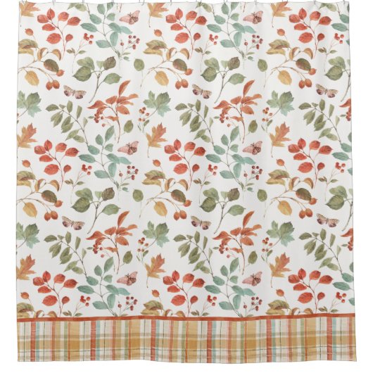 Rustige Herfst-Waterverf Douchegordijn (Voorkant)