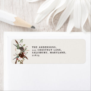 Rustige herfst waterverf florale bruiloft etiket