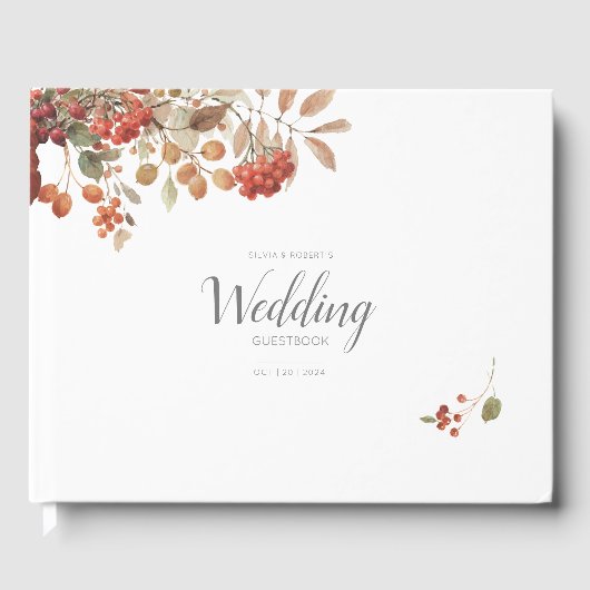 Rustige Herfst Waterverf olievloeistof Gastenboek (Voorkant)