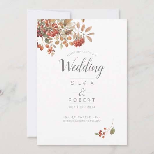 Rustige Herfst Waterverf olievloeistof Kaart (Voorkant)