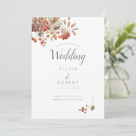 Rustige Herfst Waterverf olievloeistof Kaart (Staand voorkant)