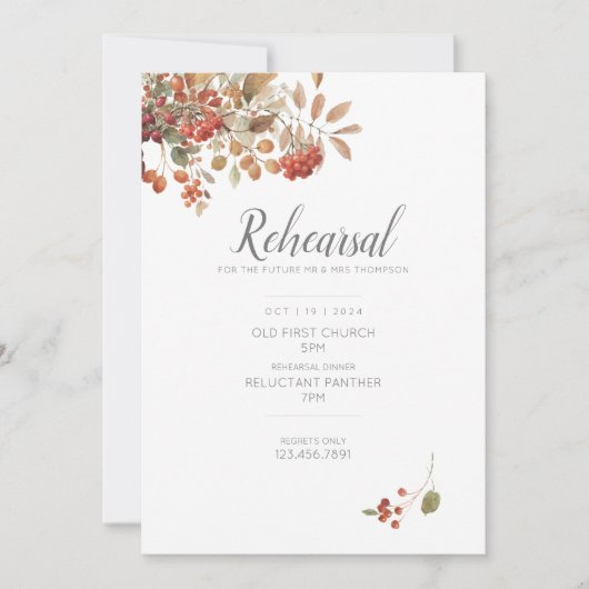 Rustige Herfst Waterverf olievloeistof Kaart (Voorkant)