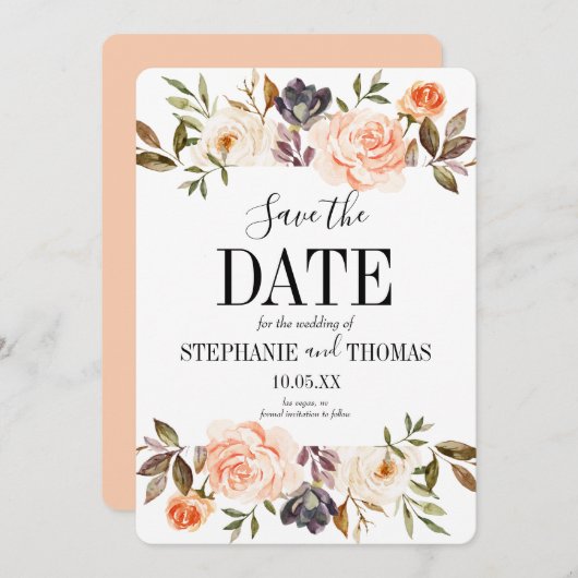 Rustige Herfst Waterverf Opslaan Datum uitnodiging (Voorkant / Achterkant)