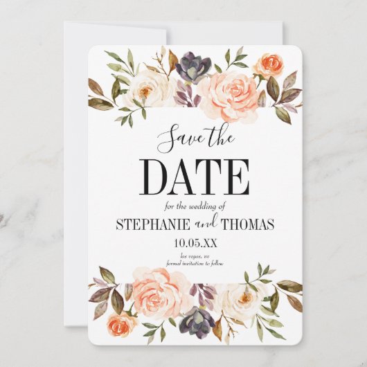 Rustige Herfst Waterverf Opslaan Datum uitnodiging (Voorkant)