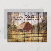 rustige herfst - western land - bruiloft met rode  aankondigingskaart (Voorkant / Achterkant)