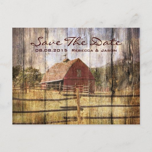 rustige herfst - western land - bruiloft met rode  aankondigingskaart (Voorkant)