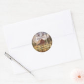 rustige herfst - western land - bruiloft met rode  ronde sticker (Envelop)