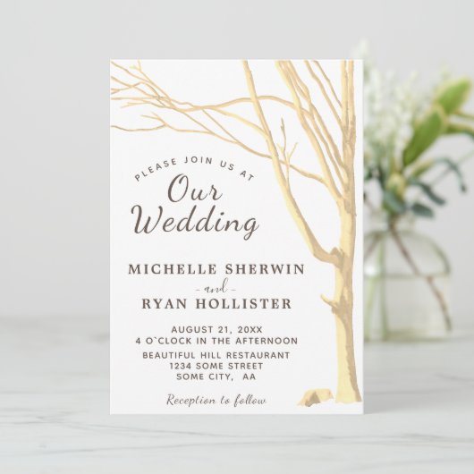 Rustige Herfst Winter Weddenschap Kaart (Staand voorkant)