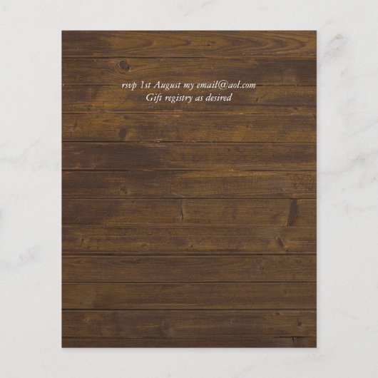 Rustige Herfst WOODLAND verlaat huwelijksuitnodigi (Achterkant)