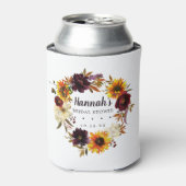 Rustige Herfst Zonnebloem Aangepast Vrijgezellenfe Blikjeskoeler (Blikje Voorkant)