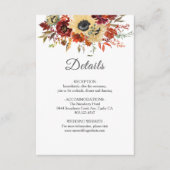 Rustige Herfst Zonnebloem Bompoetsbruiloft Informatiekaartje (Voorkant)