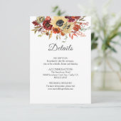 Rustige Herfst Zonnebloem Bompoetsbruiloft Informatiekaartje (Staand voorkant)