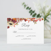 Rustige Herfst Zonnebloem Bompoetsbruiloft RSVP Kaartje (Staand voorkant)