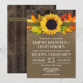 Rustige Herfst Zonnebloem + Buurbruiloft Kaart (Voorkant / Achterkant)