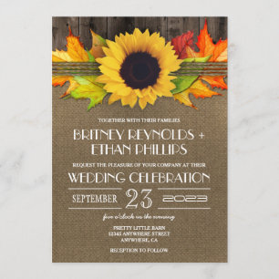 Rustige Herfst Zonnebloem + Buurbruiloft Kaart